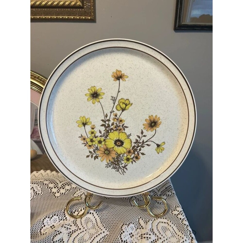12'' Round Chop Plate by Brendan Erin Stone Wildflowers
